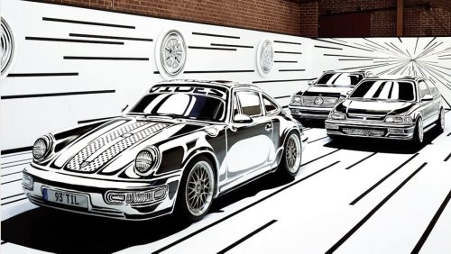 Artist Cleverly Wraps Cars to Look Like They’re From Monochrome Pop Art Comics