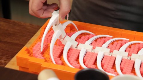 Chef Turns a Giant LEGO King Salmon Into Bite-Sized Sushi in a Mesmerizing Stop Motion Animation