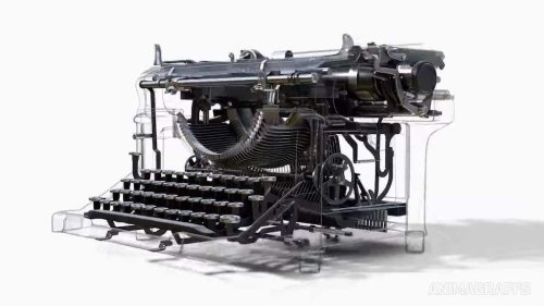 A Detailed Animated Tour Inside a Mechanical Typewriter