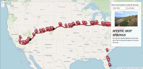 Make My Drive Fun, An Interactive Map That Plots Interesting Sites to See While on a Road Trip