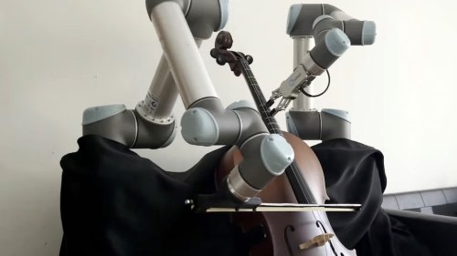 An Agile Two-Armed Robot Plays Cello and Double Bass