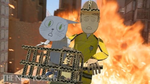A Cardboard Fire Chief Tries to Save His Cardboard City From Burning in an Amazing 3D Animation