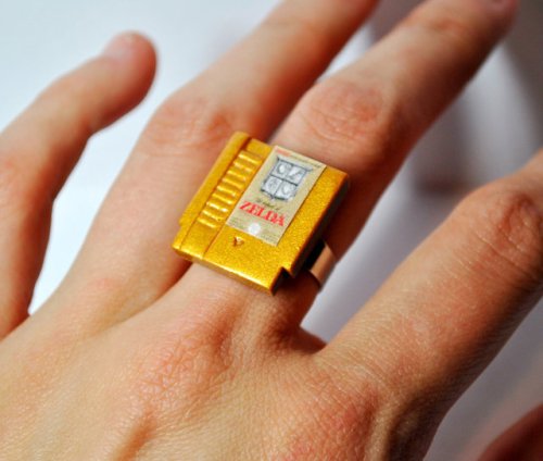 Miniature NES Video Game Cartridge Rings