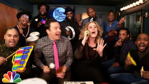 Adele Joins Jimmy Fallon & The Roots for a Classroom Instruments Version of Her Hit Song ‘Hello’