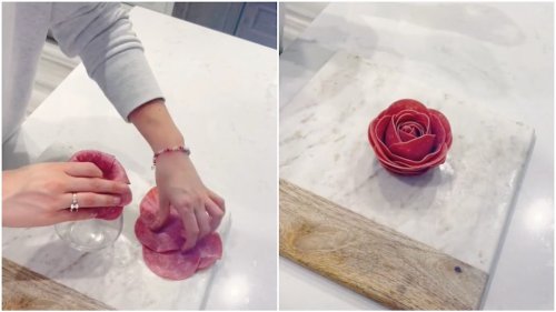 How to Make a Decorative Rose Out of Sliced Salami