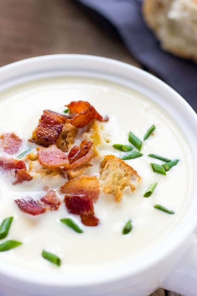 French Parmesan Soup With Bacon And Croutons - Lavender & Macarons