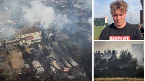 'Our house isn't there any more': Son's failed battle to save burning home with a hosepipe