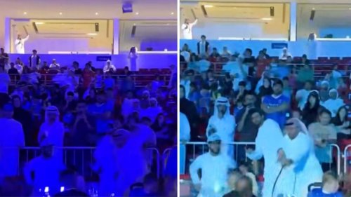 Extraordinary moment Saudi football fan whips player after Super Cup final