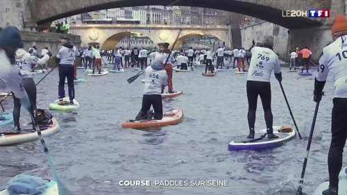 Course de paddle sur la Seine