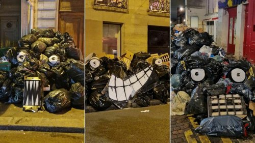 Cet artiste parisien transforme les tas de poubelles dans les rues en monstres