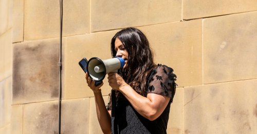 Women stand topless in Leeds city centre in bold demand for justice