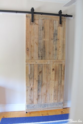 The Best DIY Pallet Sliding Barn Door out of 2 Pallets (Ultimate Easy DIY Pallet Door that Lasts) - Lehman Lane