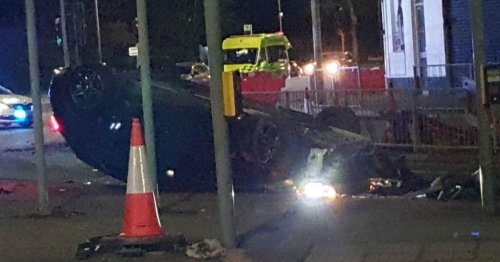 Car Flips Onto Roof In Crash At Leicester's Fiveways Junction After ...