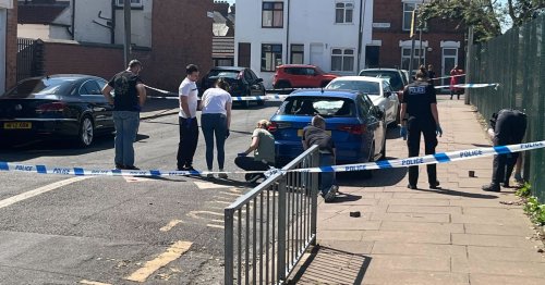 Car damaged amid reported gun shots in Leicester street