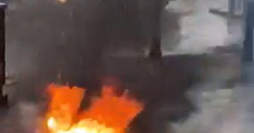 240 homes left without power after fire bursts up through pavement