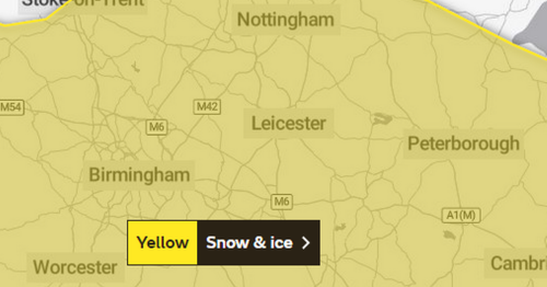 Yellow Weather Warning For Snow And Ice Extended Across Leicestershire 