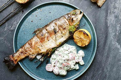 Grilled Whole Fish with Cucumber Salad