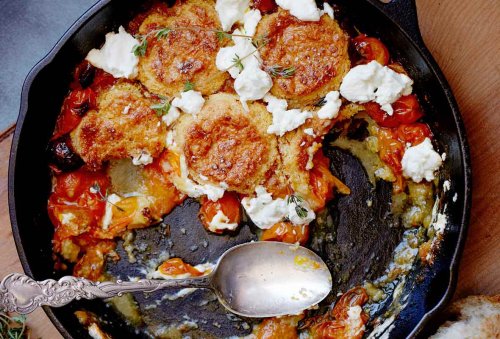 Tomato and Goat Cheese Cobbler