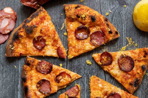 Ooni Pizza with Portuguese Sausage and Cheese