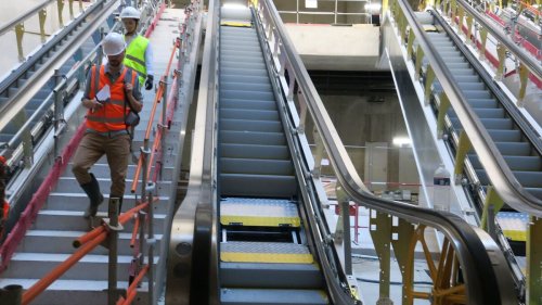 Grand Paris Express : la future gare de l’IGR prend forme avec ses premiers escaliers mécaniques