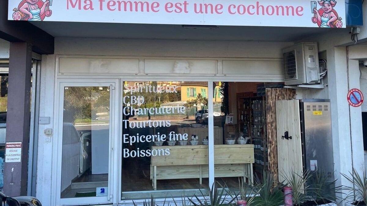 À Cannes, l’épicerie fine « Ma femme est une cochonne » a dû retirer son enseigne