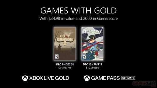 Games with Gold : voici les jeux offerts sur Xbox en décembre