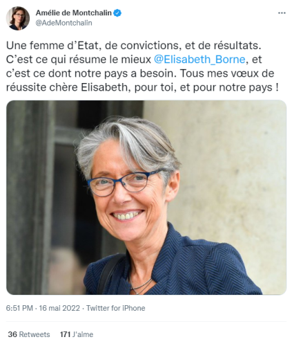 Les réactions de la classe politique à la nomination d’Elisabeth Borne à Matignon