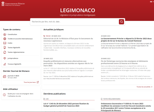 Légimonaco : un nouveau site pour renouveler l’accès au droit de la Principauté