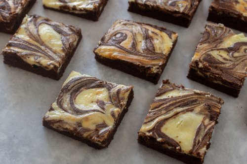 Cheesecake Brownies - Ein Blechkuchen in Zusammenarbeit mit KRUPS | Werbung