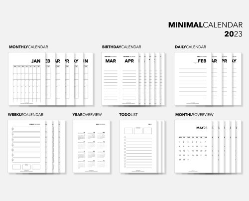 Minimal Calendar - Freebie Printables | Minimalistischer Kalender - Gratis Download