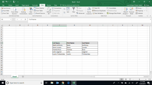 How to Separate Names in Excel
