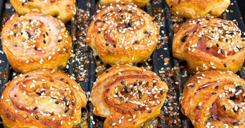 Air Fried Everything Hot Ham and Cheese Pinwheels With Special Sauce