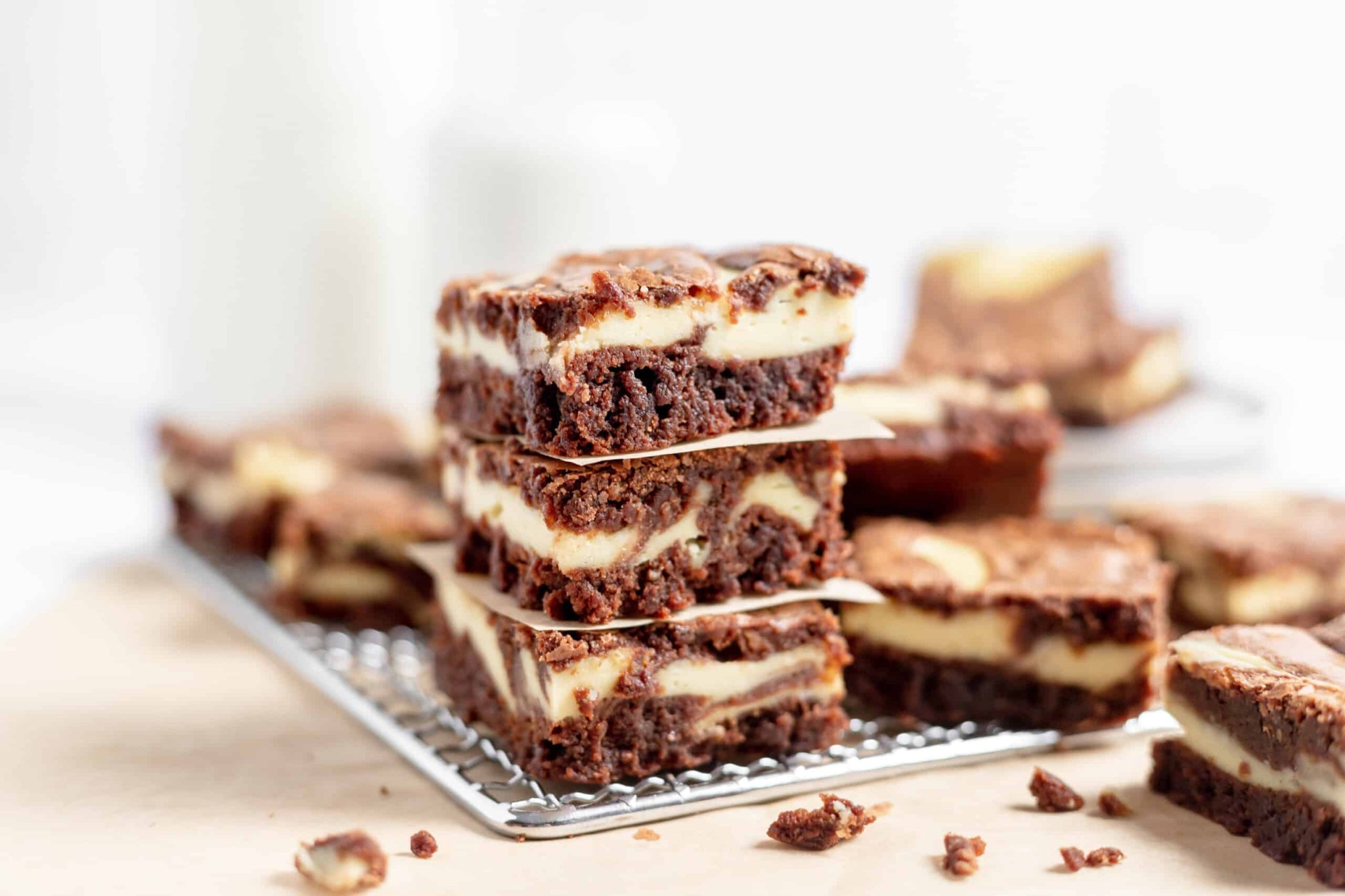 Layered Swirled Cheesecake Brownies