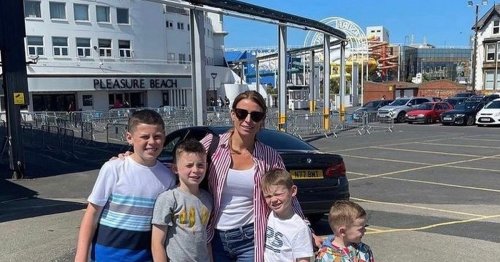 Coleen Rooney takes boys on Pleasure Beach trip in the sun