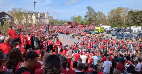 'Wild' scenes 'like never before' as thousands line streets in Anfield ahead of Liverpool title clash