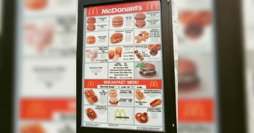 McDonald's menu from 1993 shows lost items that need to come back
