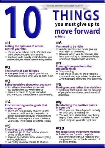 10 Things You Must Give Up To Move Forward