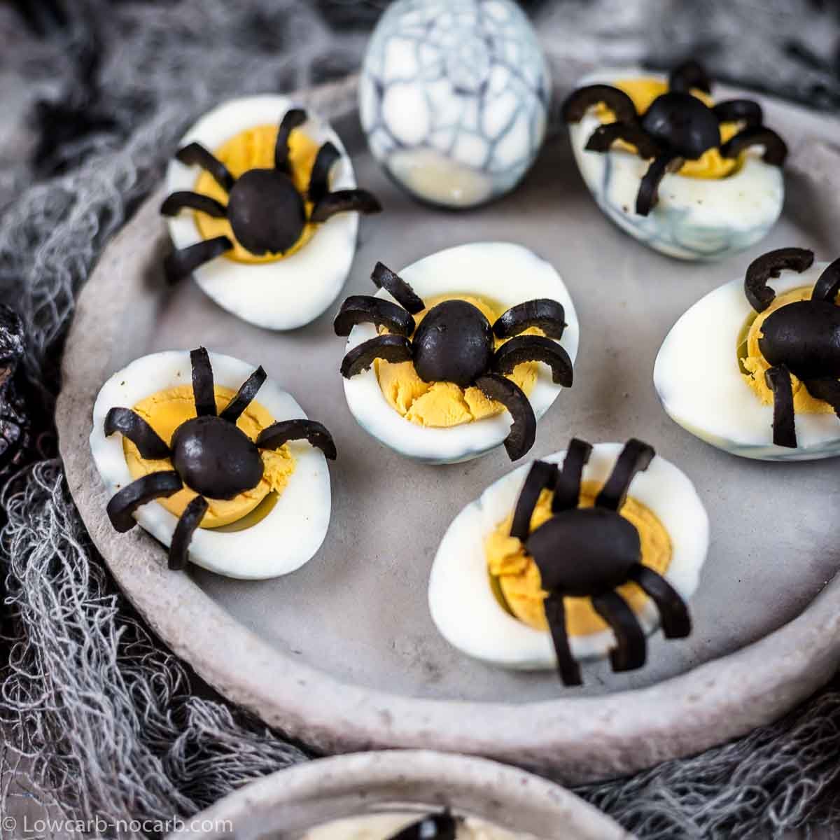 Spider Web Deviled Eggs