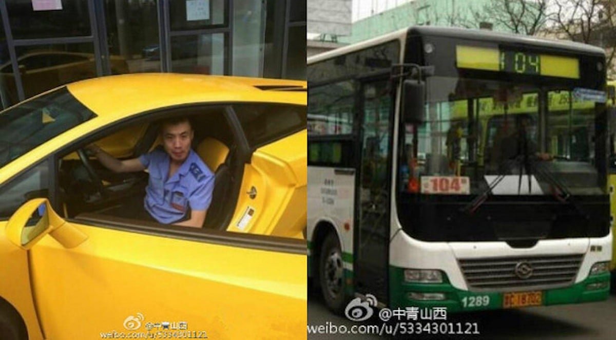 Bus driver in China comes to work in his yellow Lamborghini - Luxurylaunches