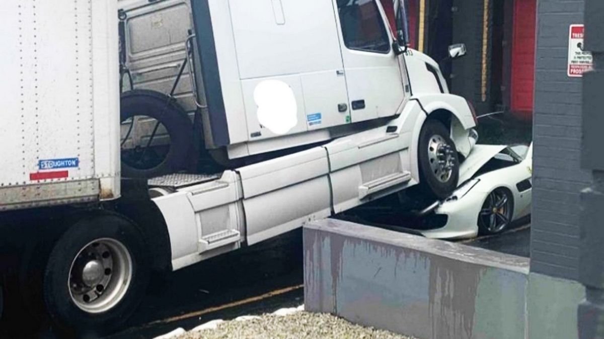 After getting fired from his job an angry trucker rammed his 18-wheeler and totaled his boss’s $300k Ferrari