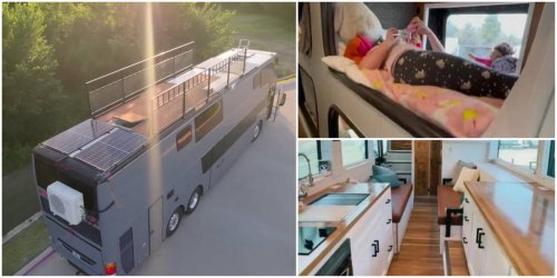 Texas family of eight has converted a double-decker bus into a luxurious home on wheels and now they are off to a two-year road trip.