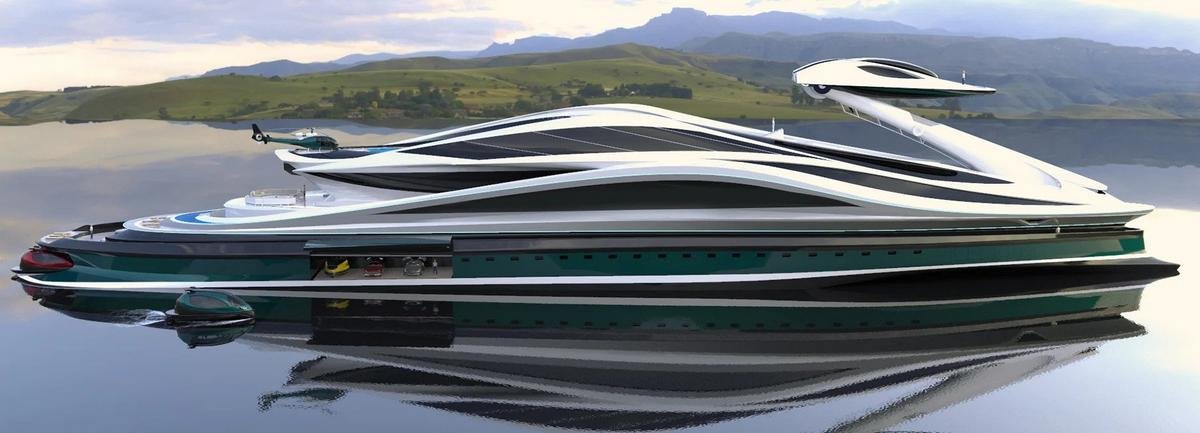 Cheeky even for a Bond villain – This mammoth $500 million swan-shaped megayacht concept has a detachable head that turns into a sleek speed boat