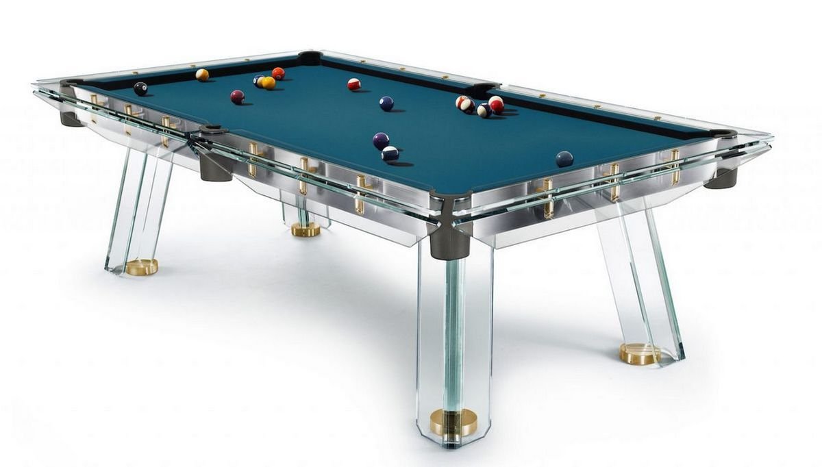 The $62,000 transparent pool table comes fitted with 24K gold plated elements
