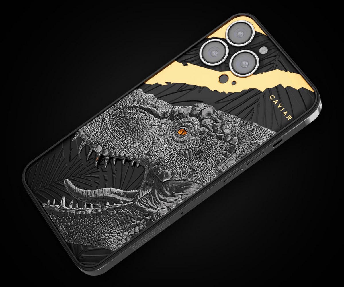 Russian designers have created a $9,000 version of the iPhone 13 Pro Max that has a tooth fragment of an 80 million-year-old Tyrannosaurus Rex.