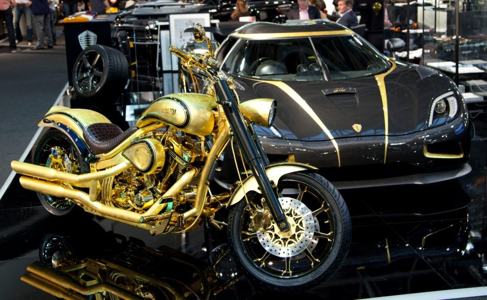 At $880,000 this gold plated and diamond encrusted Danish chopper is the most expensive motorcycle - Luxurylaunches