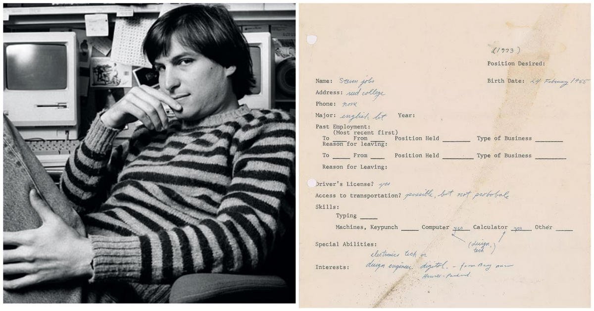 Steve Job’s handwritten job application from when he was 18 years old goes on sale as NFT and in print form