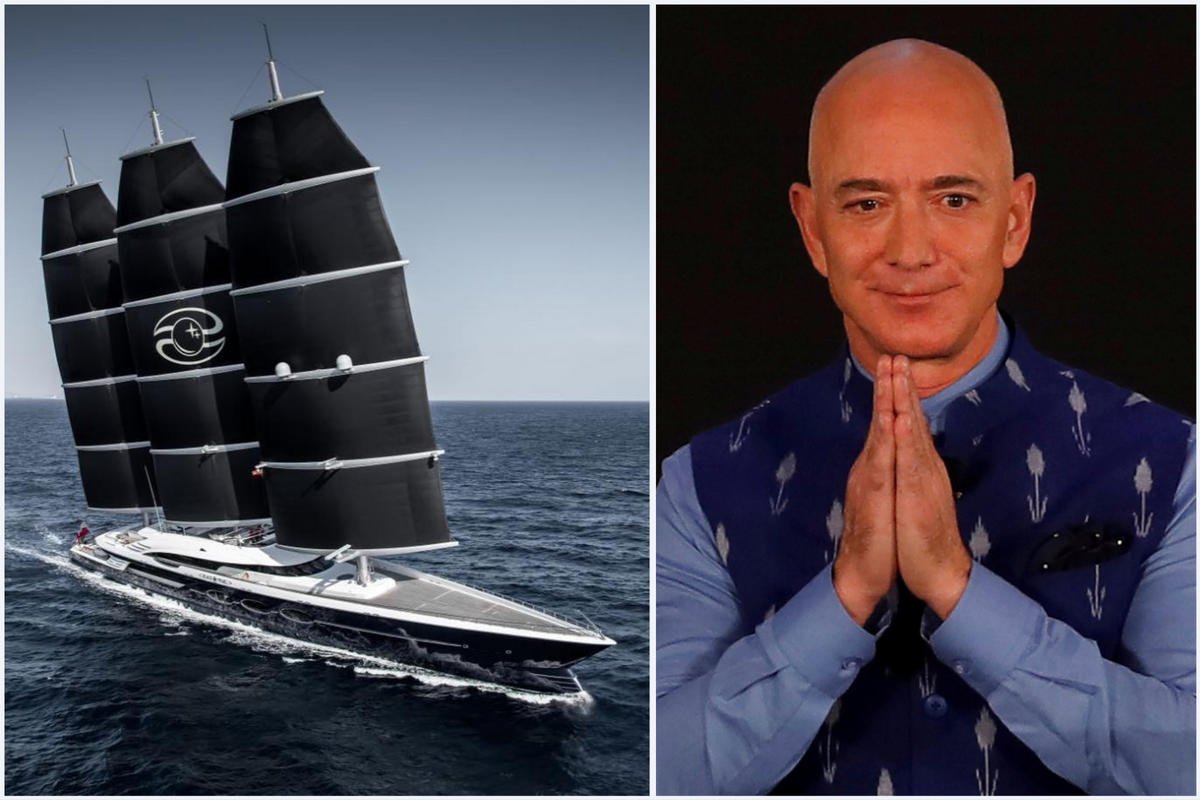 Longer than a football field, an indeck pool, an ambient cinema and more – Jeff Bezos is building a humongous luxury yacht. The $500 million vessel will have a support yacht with its own helipad.