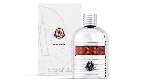 Moncler unveils its first fragrances -“Pour Homme” and “Pour Femme” in bottles with customizable LED displays