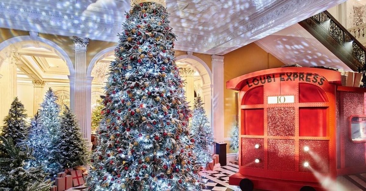 Christian Louboutin has designed a gorgeous Christmas tree for London’s Claridge hotel