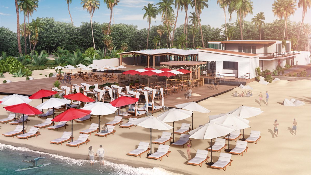 This is the worlds first airport lounge on a beach